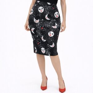 Laura Byrnes Moon Pencil Skirt pinup style size Medium
